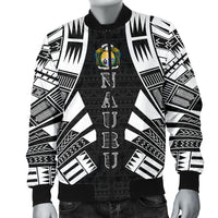 Nauru Men Bomber Jackets - Polynesian Tattoo Black - Polynesian Pride