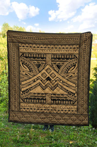 Hawaii Polynesian Mauna Kea Premium Quilt Gold - Polynesian Pride