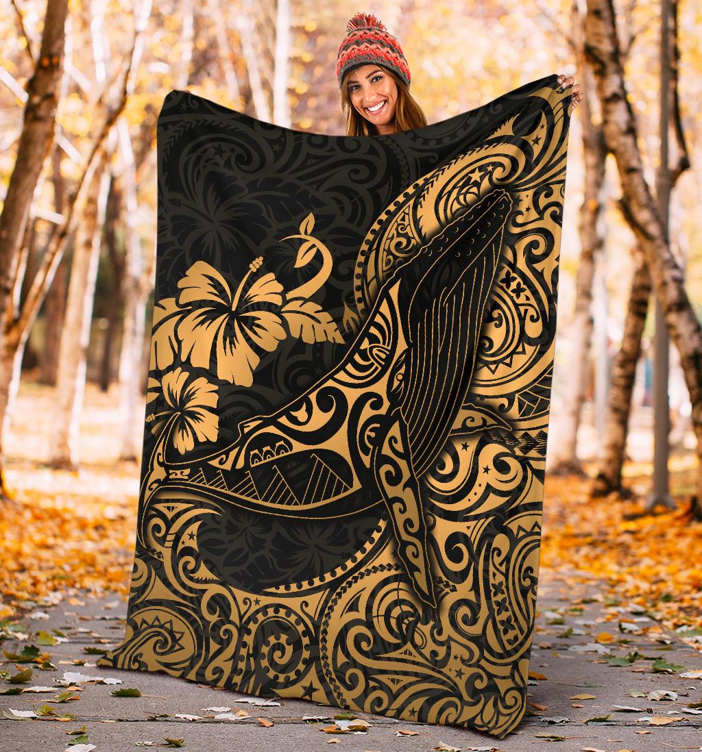 Polynesian Hawaii Premium Blanket - Polynesian Golden Humpback Whale - Polynesian Pride
