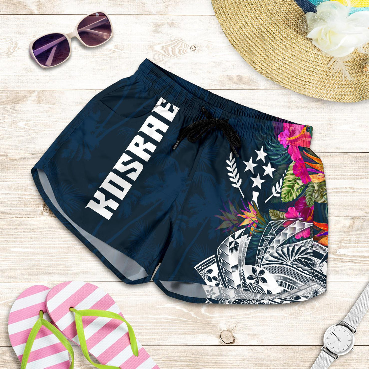 Kosrae Women's Shorts - Kosrae Summer Vibes Women Blue - Polynesian Pride