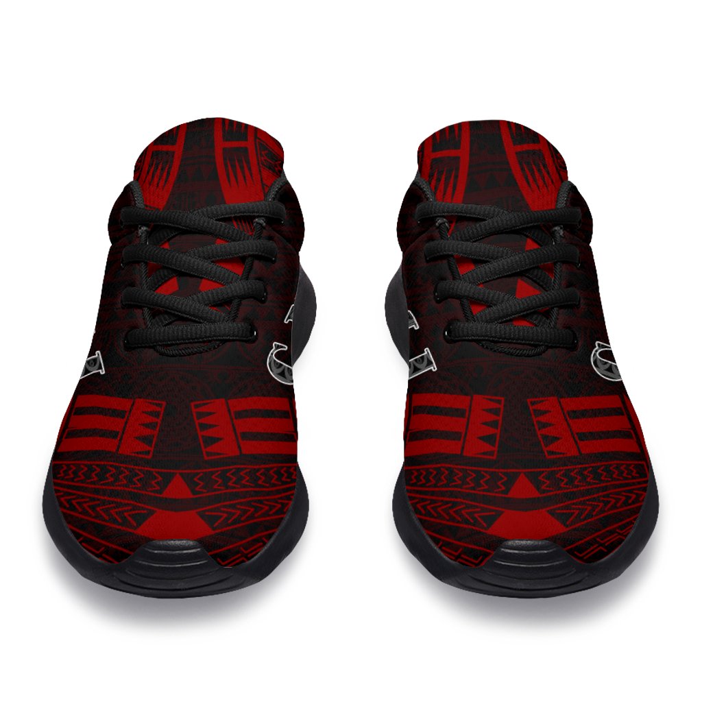 Northern Mariana Islands Sport Sneakers - Polynesian Tattoo Red - Polynesian Pride