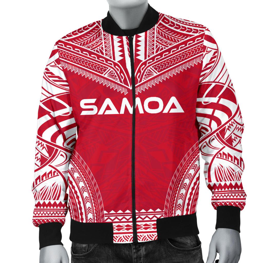 Samoa Flag Polynesian Chief Men's Bomber Jacket - Polynesian Pride