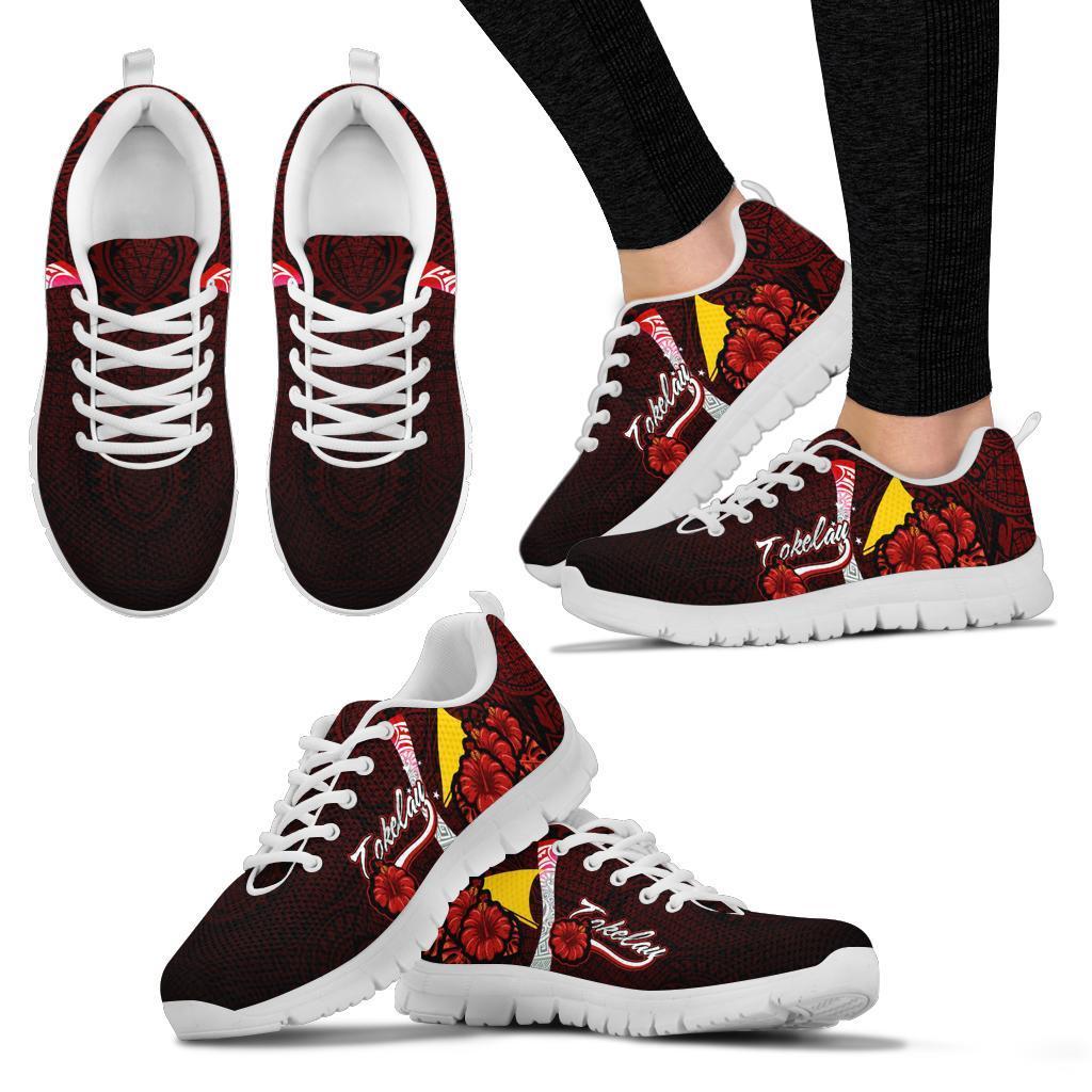 Tokelau Polynesian Sneakers - Coat Of Arm With Hibiscus - Polynesian Pride