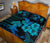 Hawaii Couple Shark Hibiscus Polynesian Quilt Bed Set - Blue - Mina Style - AH - Polynesian Pride