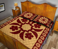 Hawaiian Quilt Pattern Flower Quilt Bed Set - Polynesian Pride