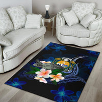 Nauru Polynesian Area Rug - Turtle With Plumeria Flowers - Polynesian Pride