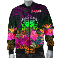 Samoa Personalised Men's Bomber Jacket - Summer Hibiscus - Polynesian Pride