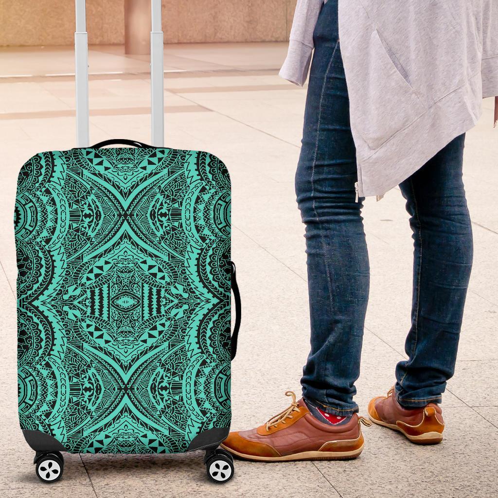 Polynesian Symmetry Turquoise Luggage Covers - Polynesian Pride