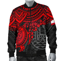 Tahiti Polynesian Bomber Jacket (Men) - Red Turtle - Polynesian Pride