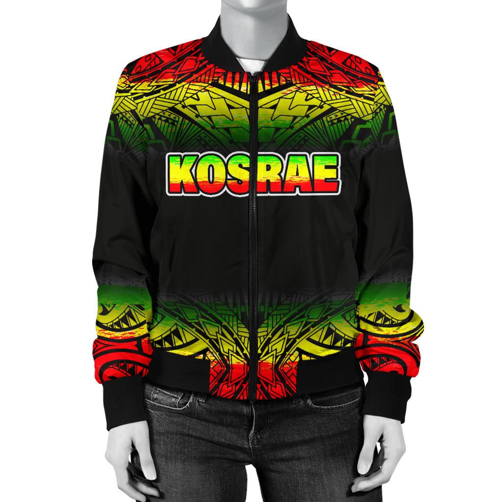 Kosrae Women's Bomber Jacket - Fog Reggae Style - Polynesian Pride