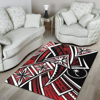 Chuuk Area Rug - Tribal Flower Special Pattern Red Color - Polynesian Pride