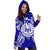 French Polynesia Polynesian Hoodie Dress Map Blue - Polynesian Pride