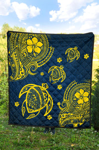 Hawaii Turtle Polynesian Premium Quilt - Kala Style - Polynesian Pride