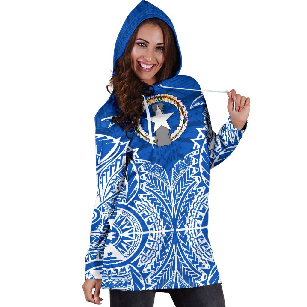 Northern Mariana Islands Hoodie Dress - Northern Mariana Islands Flag Premium - Polynesian Pride