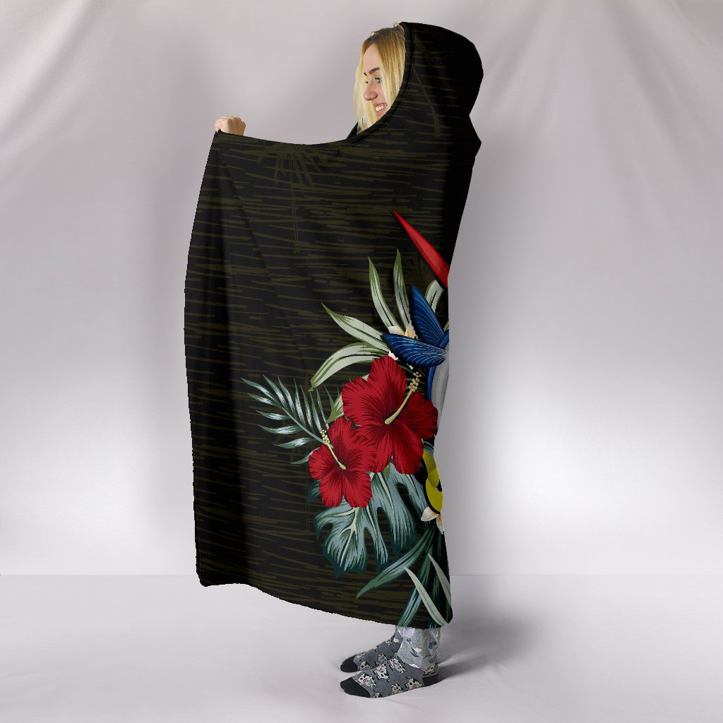 Cook Islands Hibiscus Hooded Blanket - Polynesian Pride