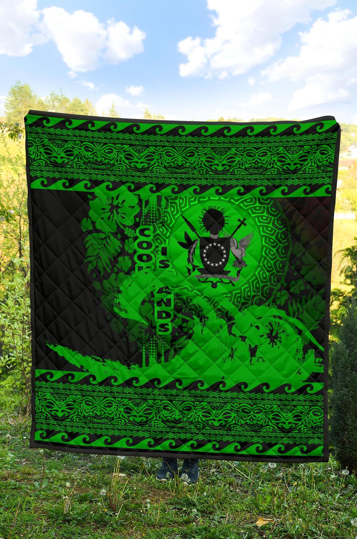 Cook Island Quilt Wave Green Design - Polynesian Pride