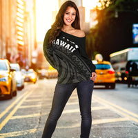 Hawaii Polynesia Women's Off Shoulder Sweater - Tatau Style AH - Polynesian Pride