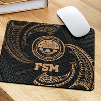 Federated States Of Micronesia Mouse Pad - Gold Tribal Wave - Polynesian Pride