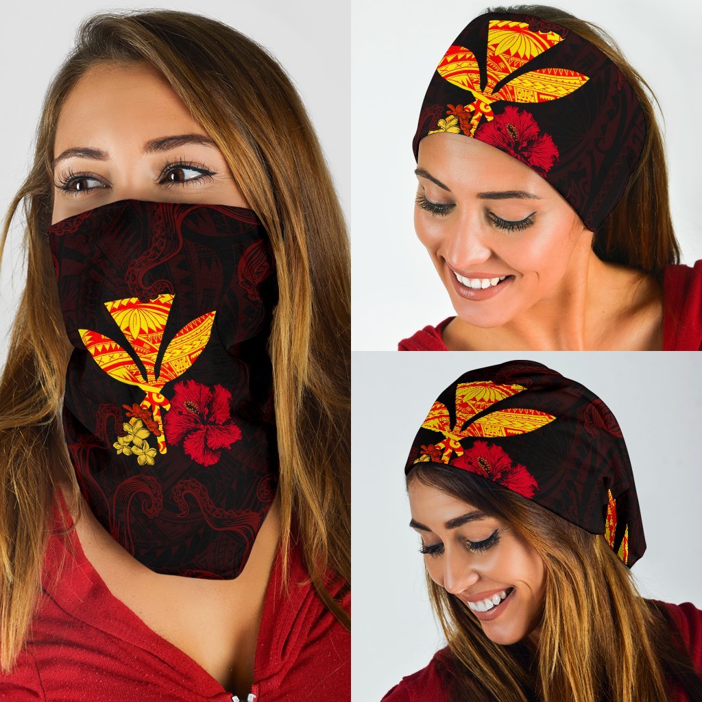 Polynesian Kanaka Maoli Flower Bandana 3 - Pack One Size Art - Polynesian Pride