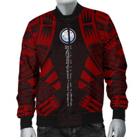 Marshall Islands Men Bomber Jackets - Polynesian Tattoo Red - Polynesian Pride