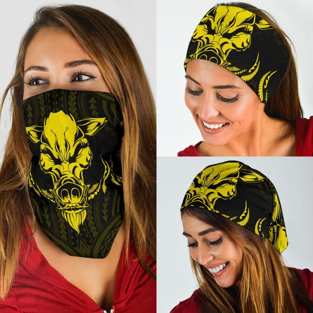 Hawaii Wild Boar Kamapua'a Polynesian Bandana 3-Pack - Yellow - Polynesian Pride