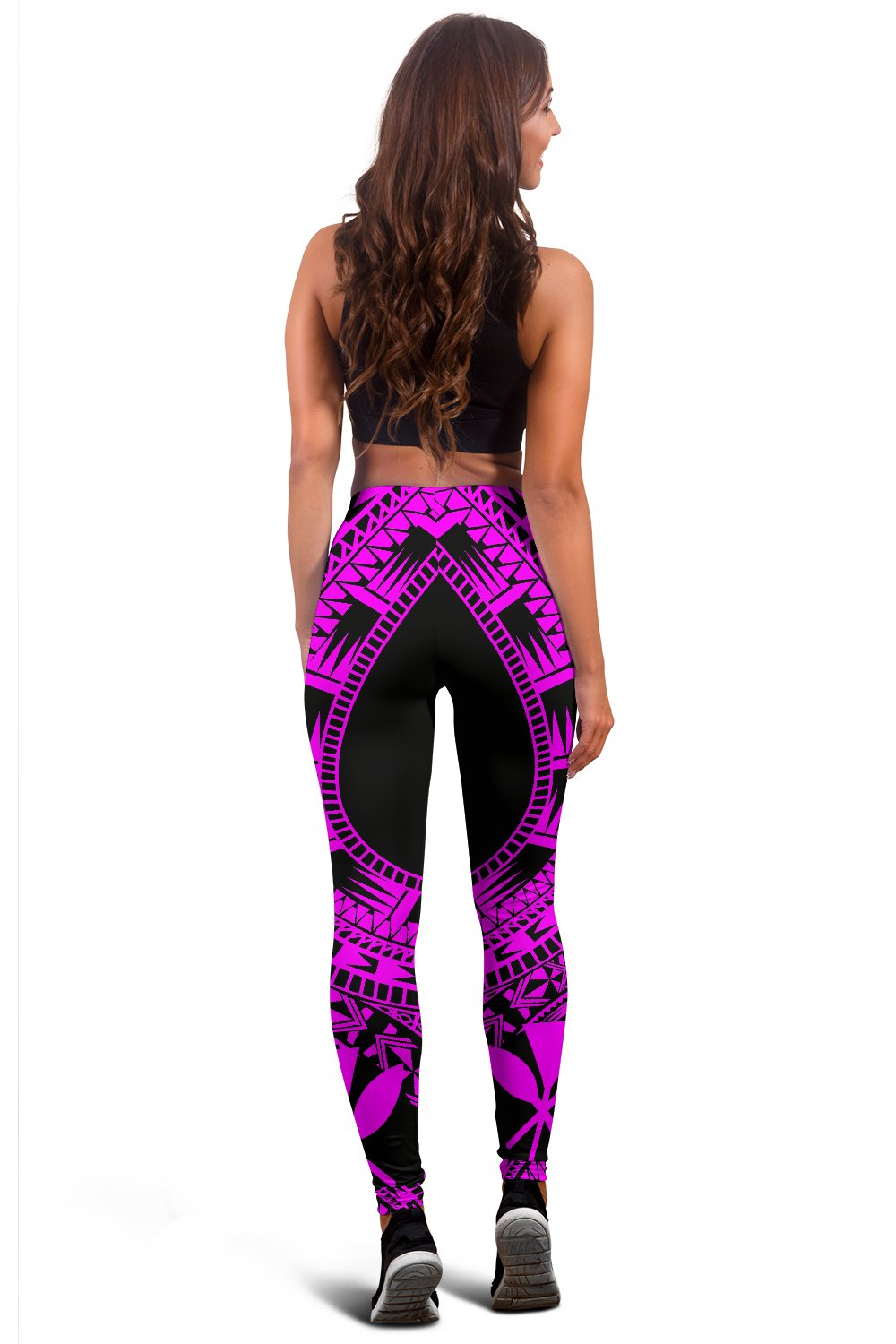 Hawaii Women Leggings Polynesian Pattern Pink - Polynesian Pride