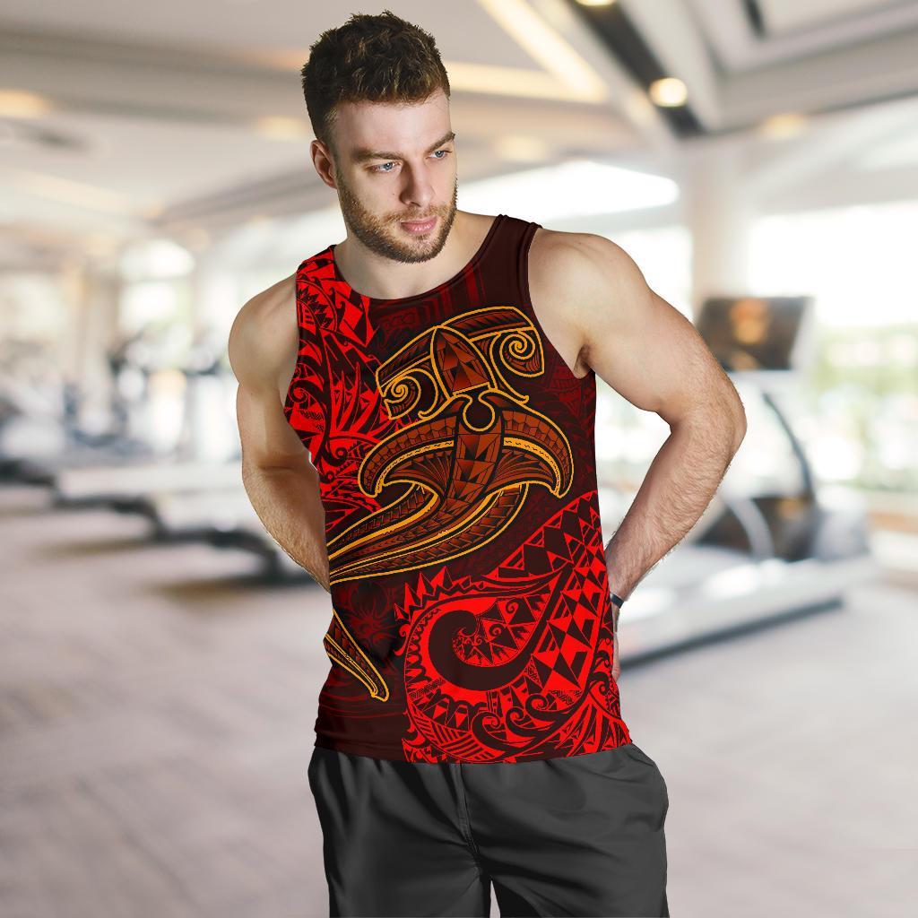 Polynesian Men's Tank Top - Red Shark Polynesian Tattoo - Polynesian Pride