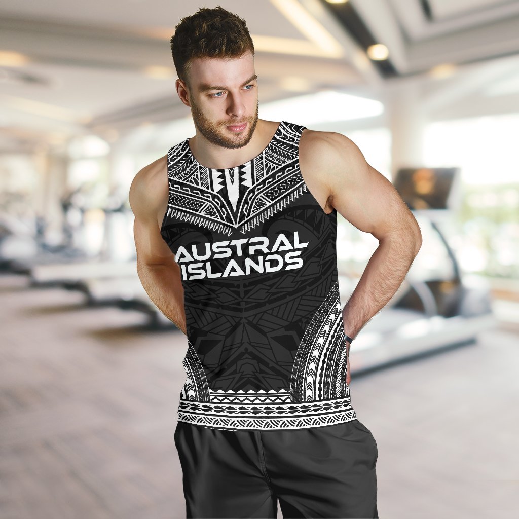 Austral Islands Men's Tank Top - Polynesian Chief Black Version - Polynesian Pride