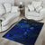 Fiji Area Rugs Turtle Hibiscus Blue - Polynesian Pride