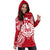 French Polynesia Polynesian Hoodie Dress Map Red White - Polynesian Pride