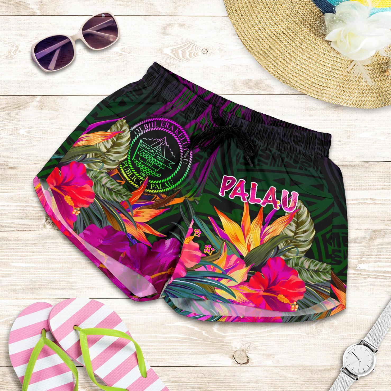 Palau Women's Shorts - Summer Hibiscus Women Reggae - Polynesian Pride