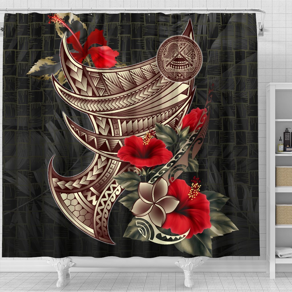 American Samoa Shower Curtain - Polynesian Tribal Vintage Style - Polynesian Pride