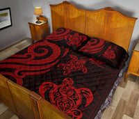New Caledonia Quilt Bed Set - Red Tentacle Turtle - Polynesian Pride