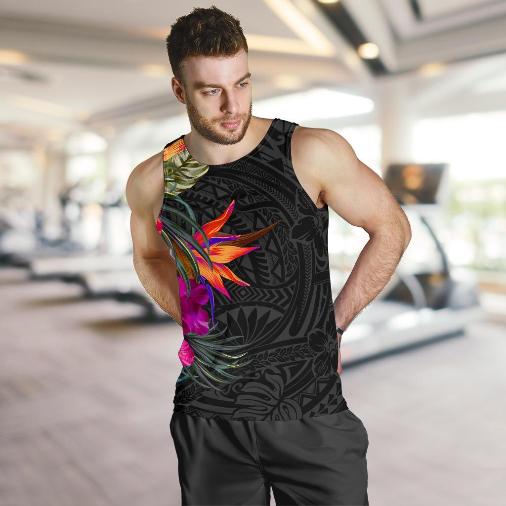 Polynesian Men's Tank Top - Hibiscus Pattern - Polynesian Pride