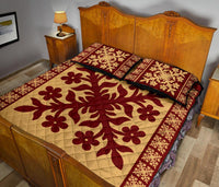 Hawaiian Quilt Pattern Flower Skillful Quilt Bed Set - Polynesian Pride