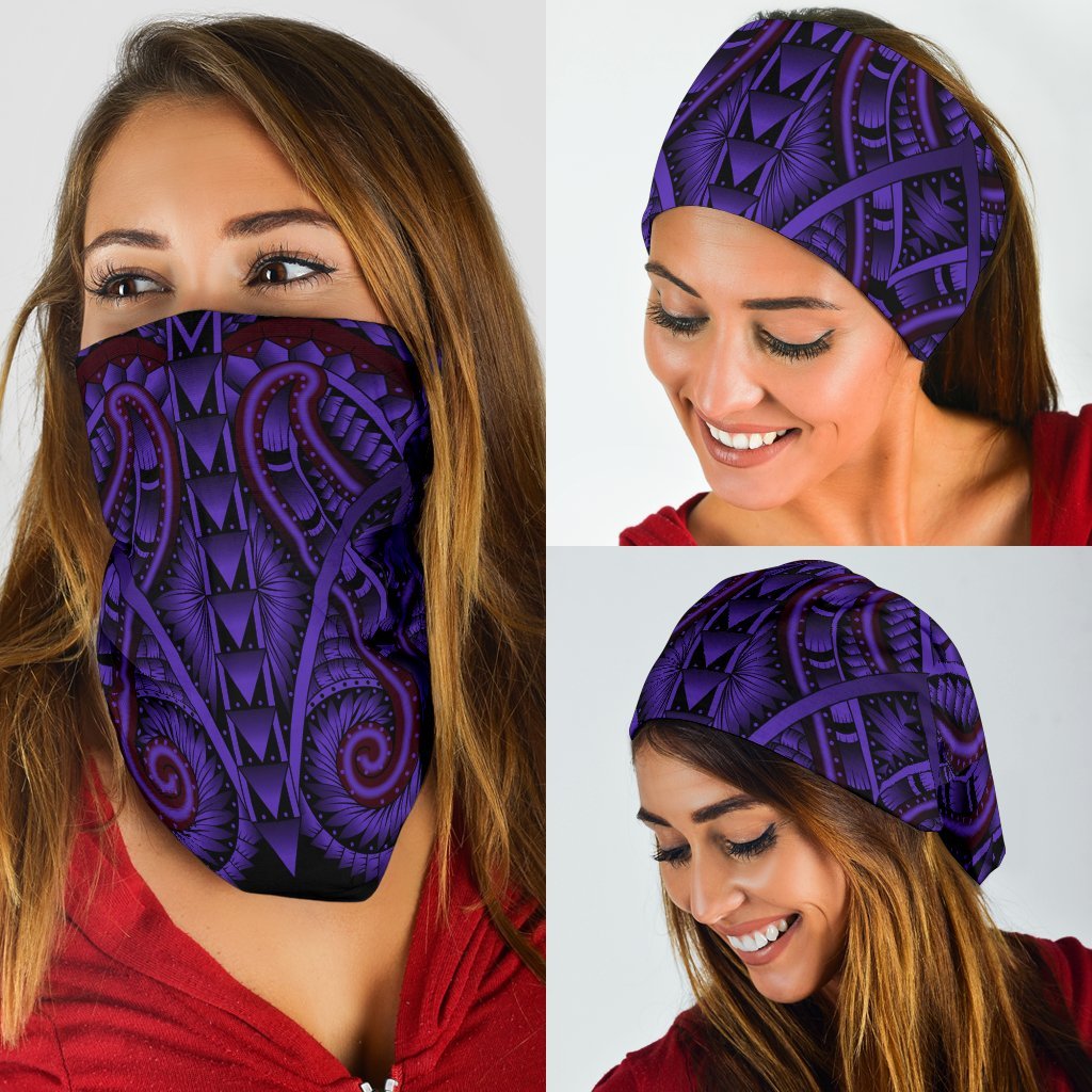 Hawaii Polynesian Tattoo Bandana 3 - Pack - Purple - Polynesian Pride
