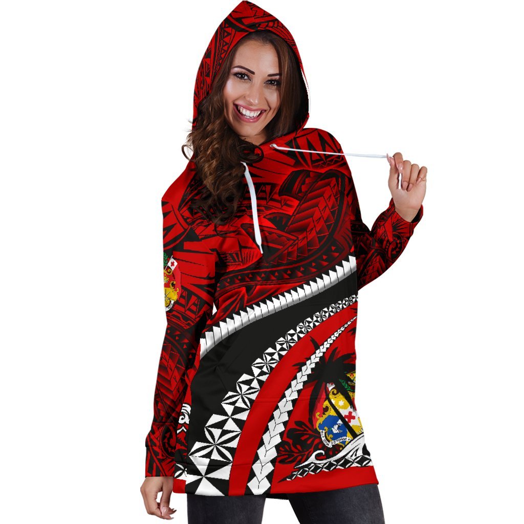 Tonga Polynesian Shark Tattoo Women'S Hoodie Dress - Polynesian Pride