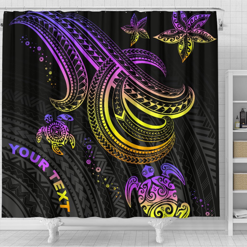 Polynesian Custom Personalised Shower Curtain - Pink Turtle - Polynesian Pride