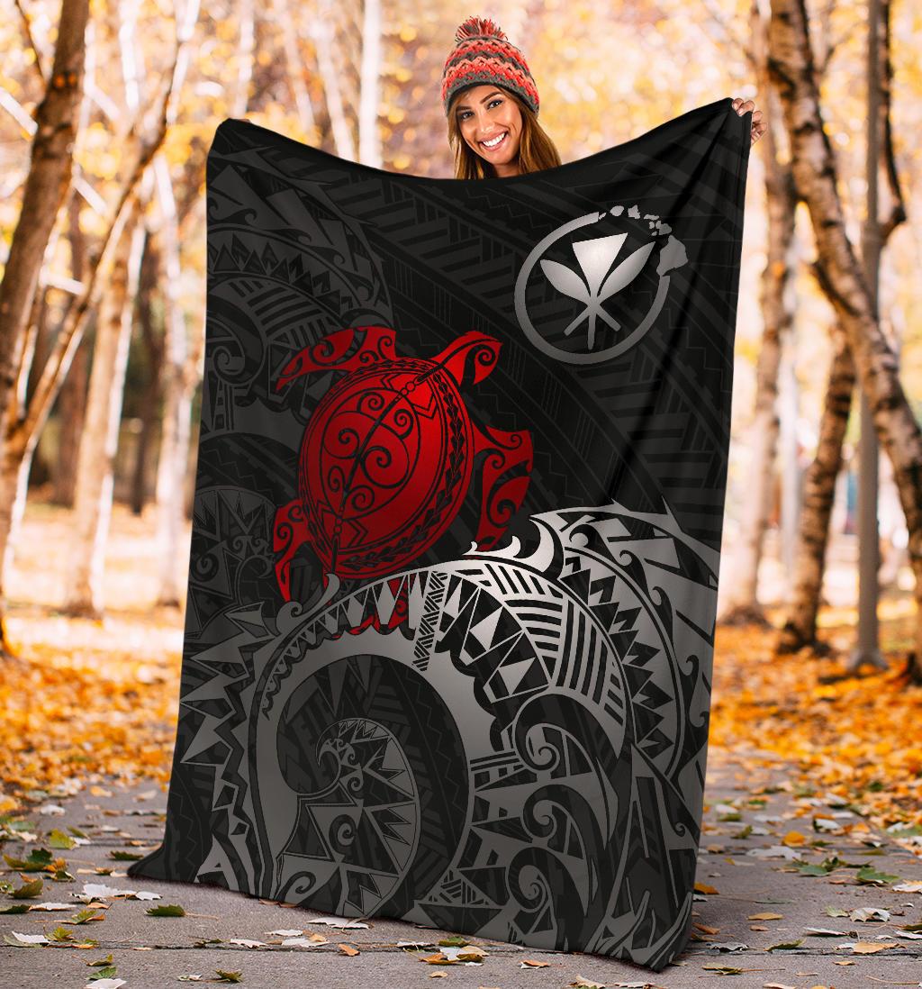 Polynesian Hawaii Premium Blanket - Polynesian Turtle (Red) - Polynesian Pride