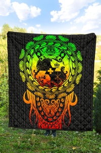 Tonga Polynesian Premium Quilt - Tattoo Pattern With Seal Reggae - Polynesian Pride