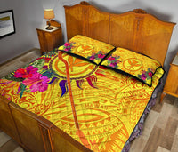 Polynesian Quilt Bed Sets - Hawaii Kanaka Maoli & Flowers with Polynesian Patterns - Polynesian Pride