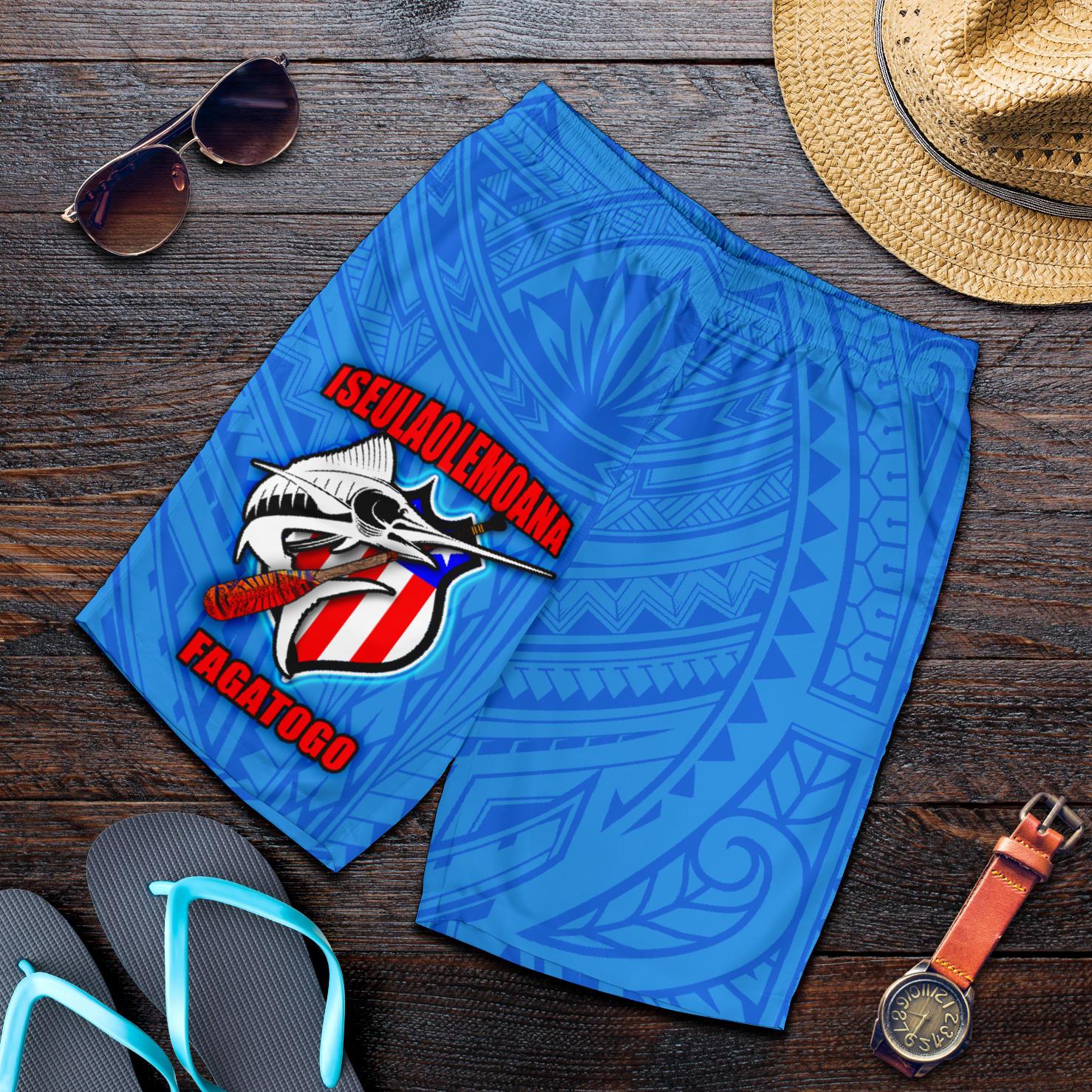 American Samoa Polynesian Men's Shorts - Iseulaolemoana Fagatogo Blue - Polynesian Pride