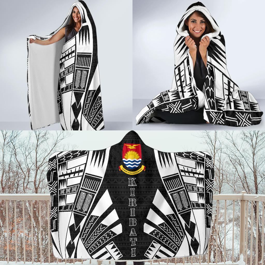 Kiribati Hooded Blanket - Polynesian Tattoo Black - Polynesian Pride