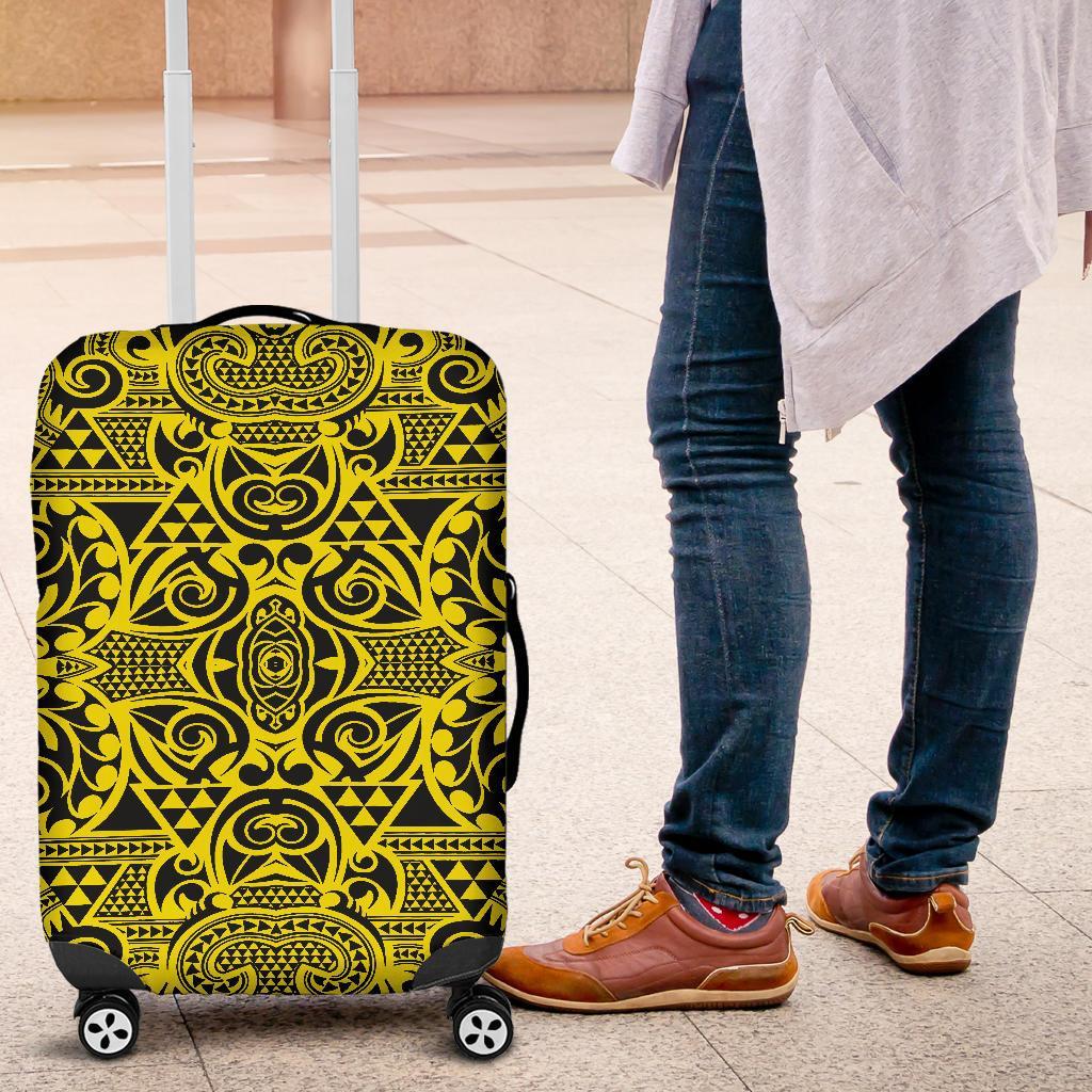 Polynesian Kakau Turtle Yellow Luggage Covers - Polynesian Pride