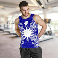 Nauru Polynesian Men Tank Top Map Blue - Polynesian Pride