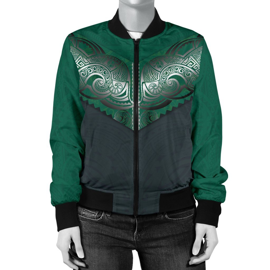 Koru Polynesian Tattoo Women Bomber Jacket - Polynesian Pride