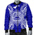 American Samoa Polynesian Men's Bomber Jacket Map Blue - Polynesian Pride