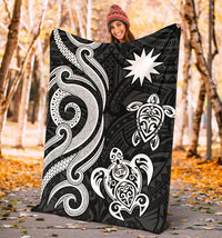 Nauru Premium Blanket - White Tentacle Turtle - Polynesian Pride