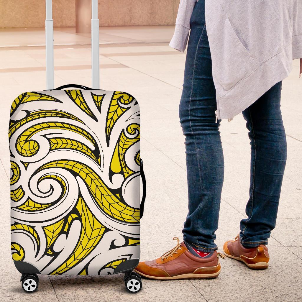 Polynesian Maori Ethnic Ornament Yellow Luggage Covers - Polynesian Pride