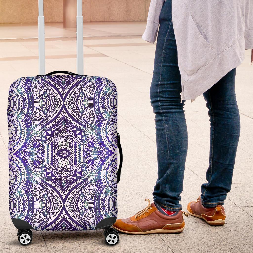 Polynesian Symmetry Gardient Violet Luggage Covers - Polynesian Pride